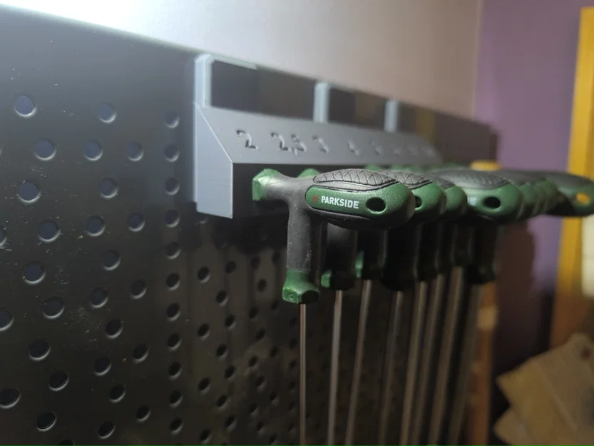Giá đỡ lục giác chữ T gắn ngang cho bảng Pegboard Sy's - Image 2