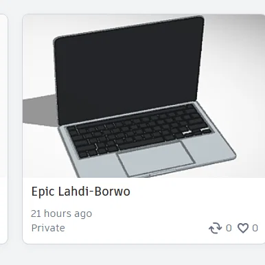 Mô hình laptop 3D nhỏ gọn trang trí bàn làm việc