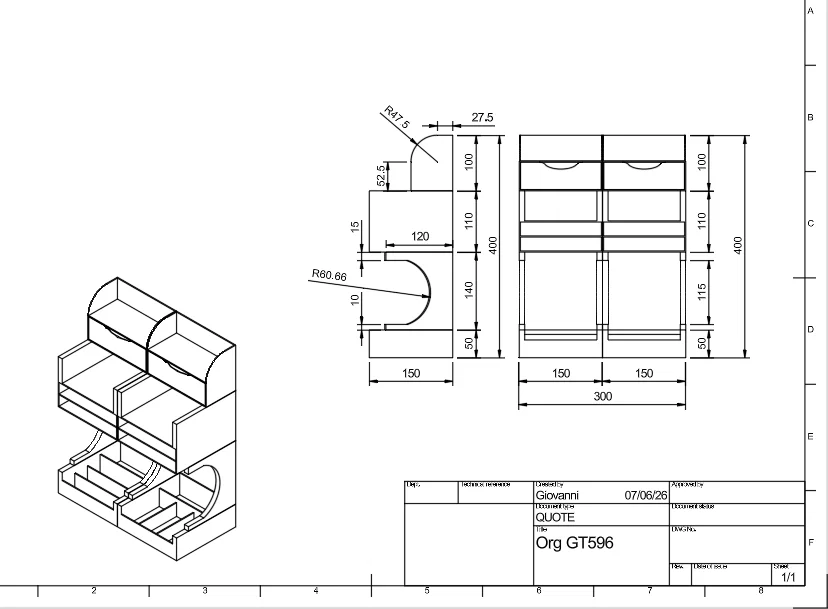 Kệ để đồ đa năng ORGANIZZATORE GT596 - Giải pháp sắp xếp bàn làm việc - Image 4