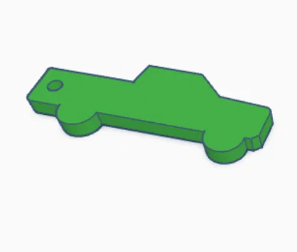 Móc khóa hình xe bán tải (Pickup Truck) - Mẫu in 3D đơn giản - Image 2