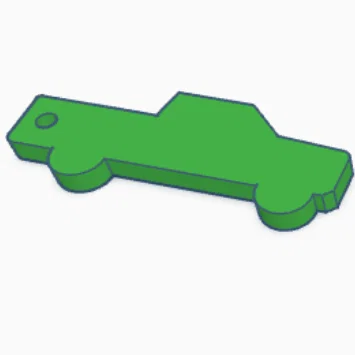 Móc khóa hình xe bán tải (Pickup Truck) - Mẫu in 3D đơn giản