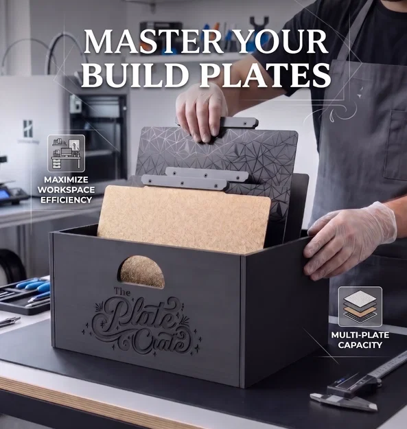 The Plate Crate | Kệ đựng tấm nền in 3D phong cách "Đĩa than" | Lắp ráp thông minh - Image 1
