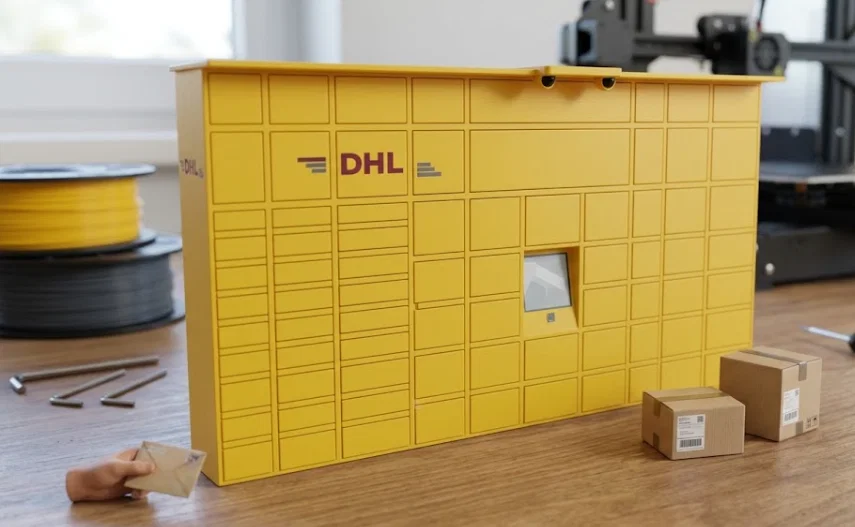DHL BOX / Tủ gửi hàng DHL (Mô hình thu nhỏ để bàn) - Image 1