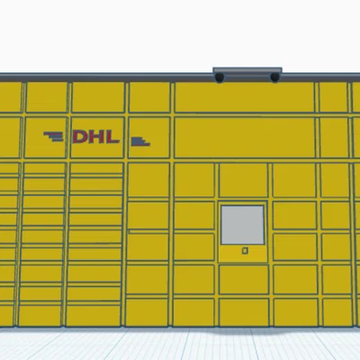 DHL BOX / Tủ gửi hàng DHL (Mô hình thu nhỏ để bàn)