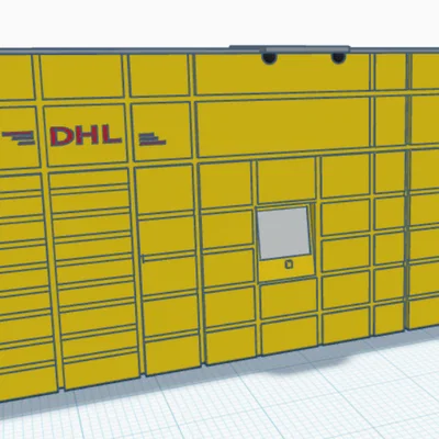 DHL BOX / Tủ gửi hàng DHL (Mô hình thu nhỏ để bàn)