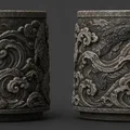 Mẫu in 3D chậu cây GingYang họa tiết cá chép âm dương độc đáo - Thumbnail 2