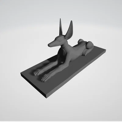 Mô hình 3D thần Anubis: Tượng trang trí phong cách Ai Cập cổ đại