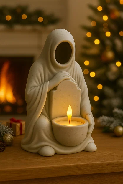 Mẫu STL Giá Đỡ Nến Thầy Tu Trùm Mũ Không Mặt | Tượng Nến Trà Phong Cách Gothic - Image 4