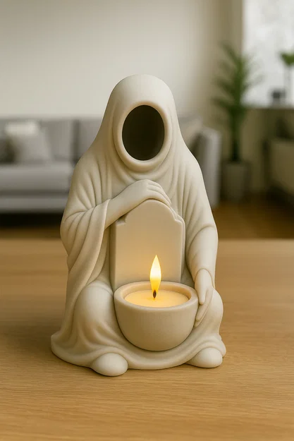 Mẫu STL Giá Đỡ Nến Thầy Tu Trùm Mũ Không Mặt | Tượng Nến Trà Phong Cách Gothic - Image 5