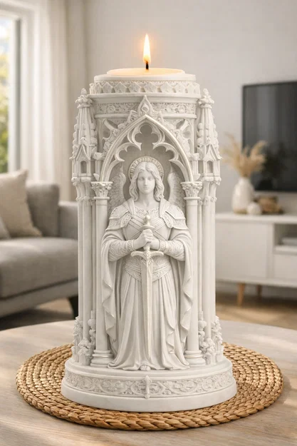 STL Giá Đựng Nến Thiên Thần Gothic | Lồng Đèn Tealight Kiến Trúc Thánh Đường Fantasy - Image 1