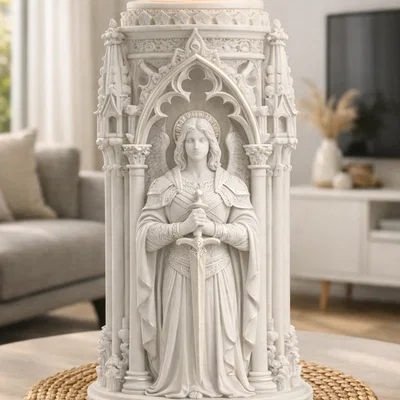 STL Giá Đựng Nến Thiên Thần Gothic | Lồng Đèn Tealight Kiến Trúc Thánh Đường Fantasy