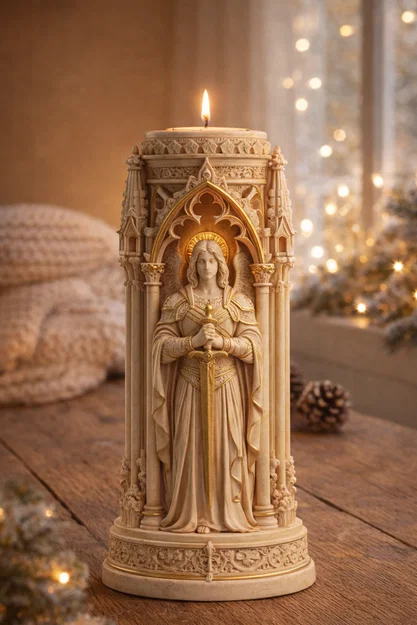 STL Giá Đựng Nến Thiên Thần Gothic | Lồng Đèn Tealight Kiến Trúc Thánh Đường Fantasy - Image 2