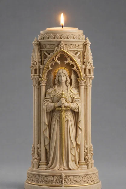 STL Giá Đựng Nến Thiên Thần Gothic | Lồng Đèn Tealight Kiến Trúc Thánh Đường Fantasy - Image 3