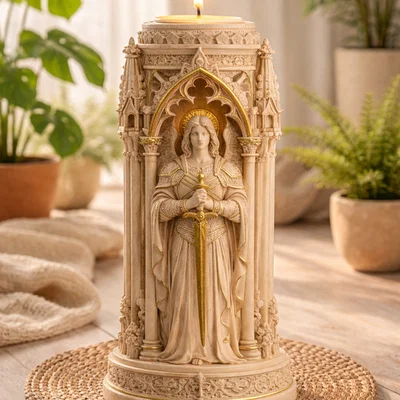 STL Giá Đựng Nến Thiên Thần Gothic | Lồng Đèn Tealight Kiến Trúc Thánh Đường Fantasy