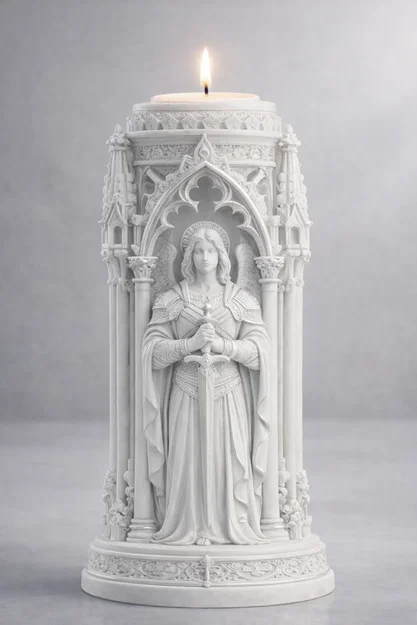 STL Giá Đựng Nến Thiên Thần Gothic | Lồng Đèn Tealight Kiến Trúc Thánh Đường Fantasy - Image 5