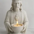 File STL tượng bán thân Chúa Giê-su Thánh Tâm kết hợp đế nến - Thumbnail 3
