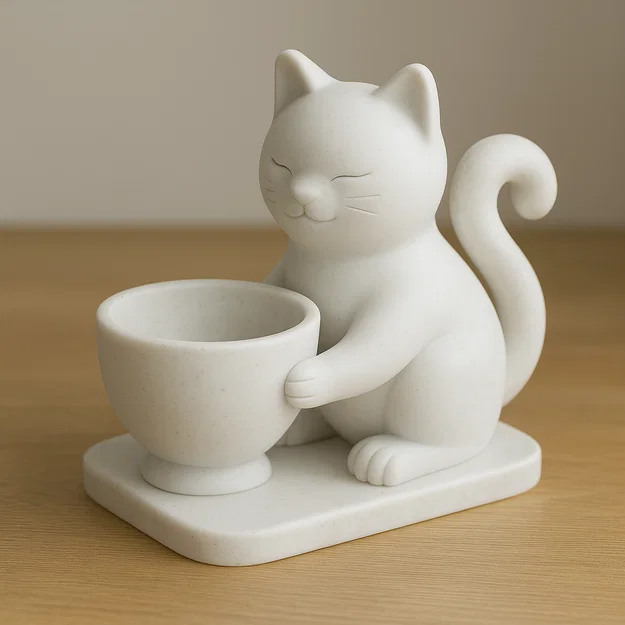 File STL Đế Nến Mèo Con Dễ Thương | Giá Đỡ Nến Tea Light - Image 6