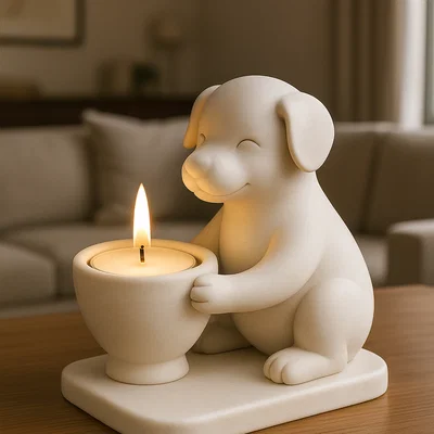 Mẫu STL 3D Chú Cún Con Giữ Nến Trà (Puppy Tea Light Holder)