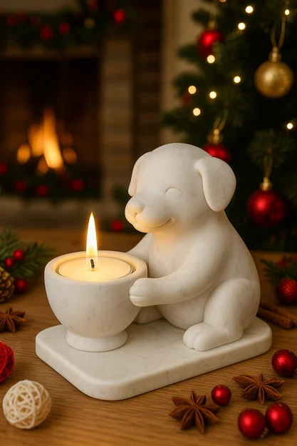 Mẫu STL 3D Chú Cún Con Giữ Nến Trà (Puppy Tea Light Holder) - Image 3