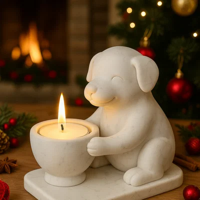 Mẫu STL 3D Chú Cún Con Giữ Nến Trà (Puppy Tea Light Holder)