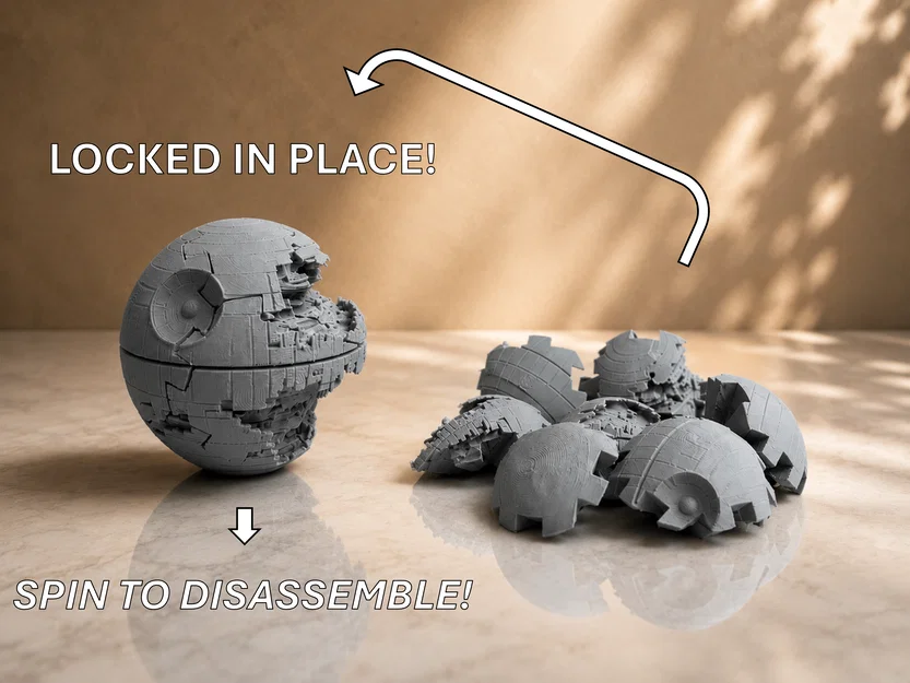 Đồ chơi xếp hình 3D Death Star - Tự khóa chặt! Xoay để bung mảnh! - Image 1