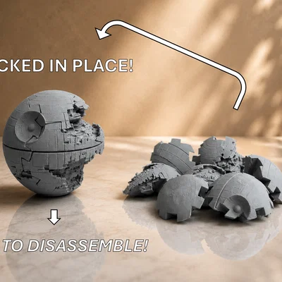 Đồ chơi xếp hình 3D Death Star - Tự khóa chặt! Xoay để bung mảnh!