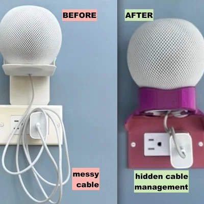 Giá treo tường cho HomePod Mini (Ổ cắm Decora ngang) - Thiết kế giấu dây gọn gàng