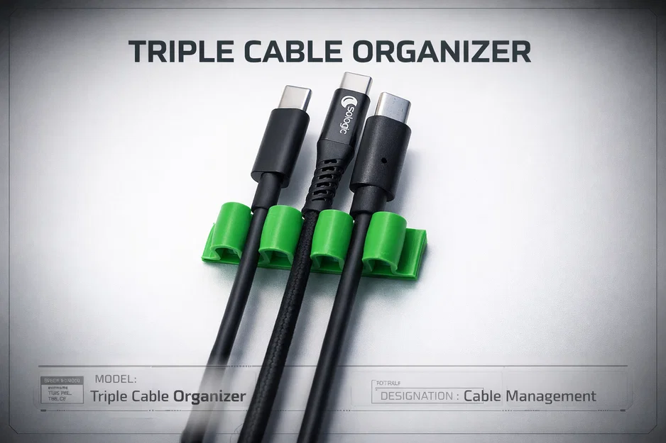 Bộ kẹp giữ 3 dây cáp (Triple Cable Organizer) - Image 1