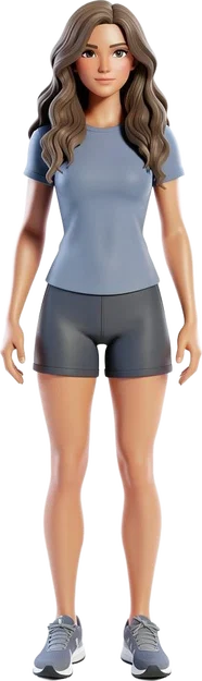 Mô hình 3D cô gái mặc đồ thể thao năng động - Dívka 1 - Image 1