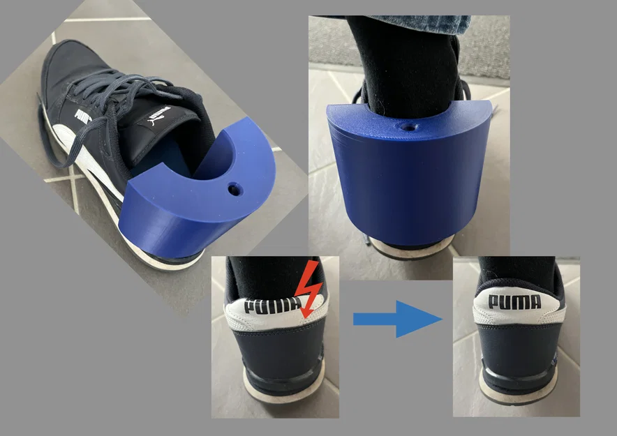 Dụng cụ đón gót giày đặc biệt với rãnh dẫn hướng gót - Image 1