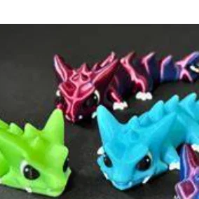Mô hình rồng uốn dẻo (Flexi Dragon) làm móc khóa in 3D cực xinh
