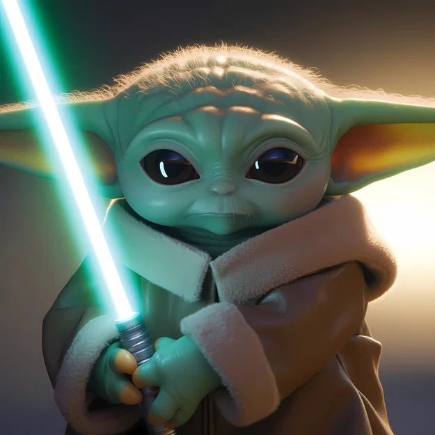 Mô hình 3D Chibi Baby Yoda đáng yêu cho fan Star Wars - Image 1