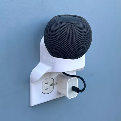 Giá treo tường HomePod Mini cho ổ cắm Duplex ngang – Thiết kế giấu dây gọn gàng