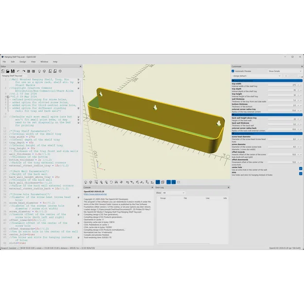 Khay/Kệ gắn vít tùy chỉnh cho lọ gia vị và vật dụng nhỏ - Thiết kế parametric - Image 3