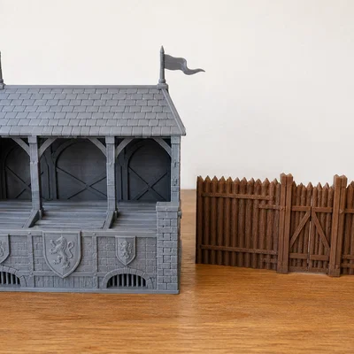 Mô hình khán đài phong cách trung cổ in 3D cho sa bàn