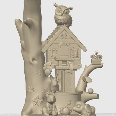 Mô hình 3D Owl Tree House (Ngôi nhà cây cho cú) cực kỳ chi tiết