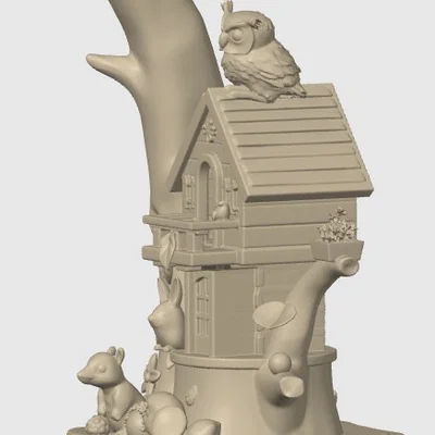 Mô hình 3D Owl Tree House (Ngôi nhà cây cho cú) cực kỳ chi tiết