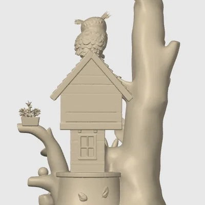 Mô hình 3D Owl Tree House (Ngôi nhà cây cho cú) cực kỳ chi tiết