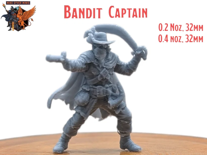 Bandit Captain - Mô hình thu nhỏ sẵn sàng in cho D&D và TTRPG - Image 1