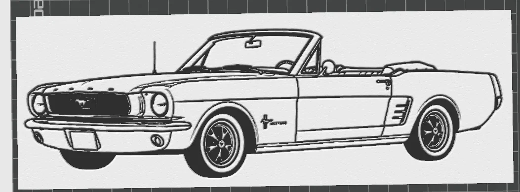 Mô hình 3D Ford Mustang 1965 nghệ thuật in trang trí - Image 2