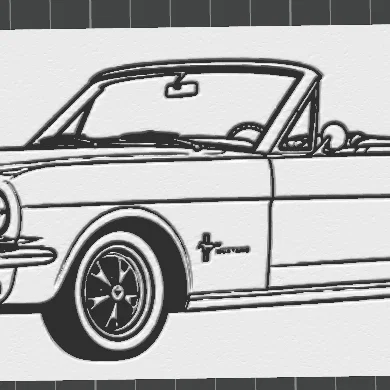Mô hình 3D Ford Mustang 1965 nghệ thuật in trang trí