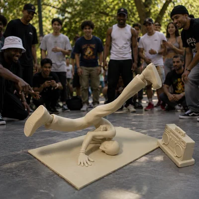 Mô hình Break Dancer - Vũ công Breakdance và đài Boombox