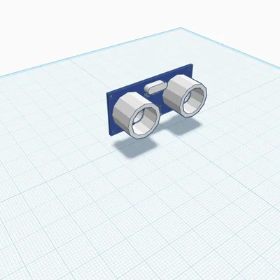 Mô hình 3D cảm biến siêu âm HC-SR04 cho thiết kế DIY