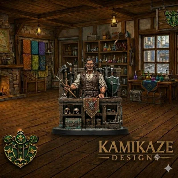 Mô hình người thương gia bán vũ khí (Human Weapon Merchant) cho D&D - Image 1