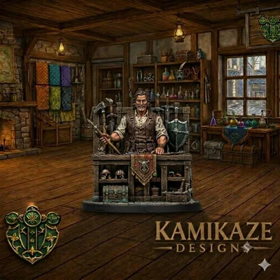 Mô hình người thương gia bán vũ khí (Human Weapon Merchant) cho D&D