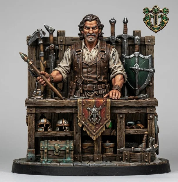 Mô hình người thương gia bán vũ khí (Human Weapon Merchant) cho D&D - Image 2