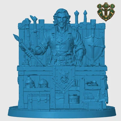 Mô hình người thương gia bán vũ khí (Human Weapon Merchant) cho D&D