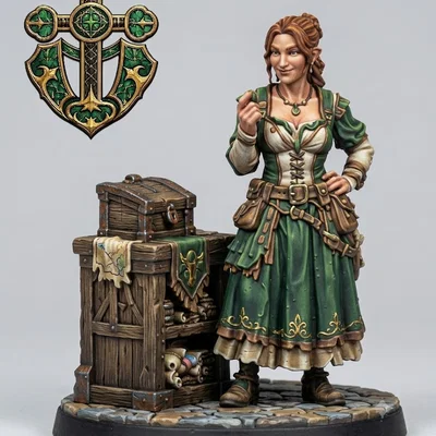 Mô hình Nữ chủ tiệm (Human Female Shopkeeper) cho game nhập vai