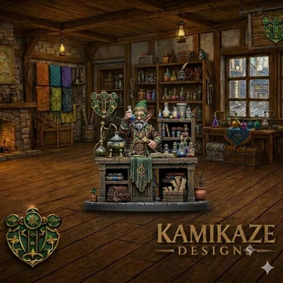 Mô hình 3D Gnome Alchemist: Bậc thầy giả kim cho trò chơi RPG