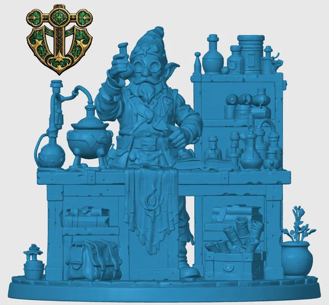 Mô hình 3D Gnome Alchemist: Bậc thầy giả kim cho trò chơi RPG - Image 4